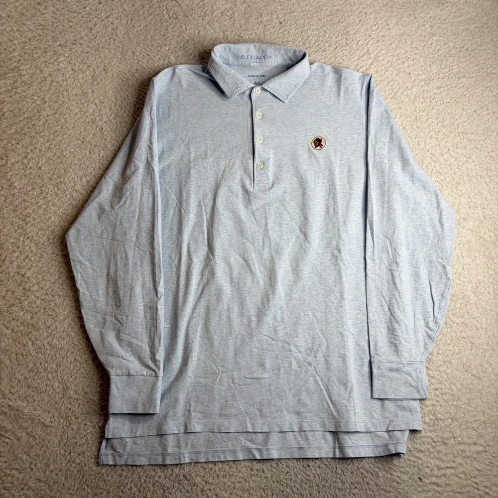 B. Draddy Seminole Golf Club Mens Long Sleeve Polo Shirt Blue Heather M